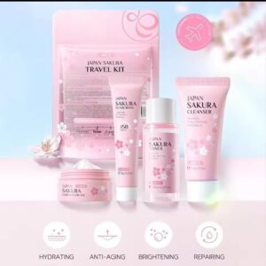Sakura Skincare Travel Set – Cleanser, Serum, Eye Cream & Essence